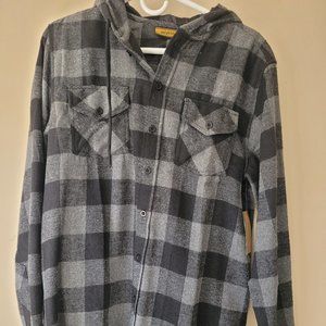 Black and Gray Flannel With Hood